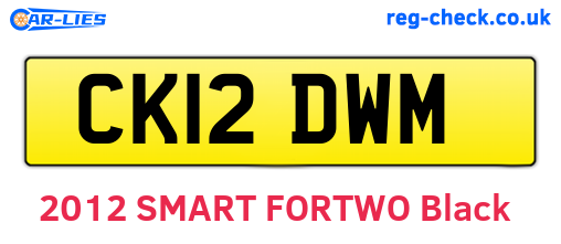 CK12DWM are the vehicle registration plates.