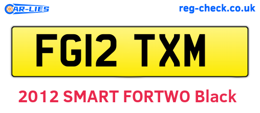 FG12TXM are the vehicle registration plates.