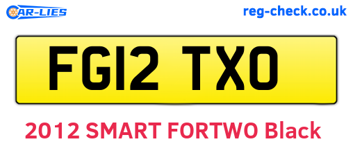 FG12TXO are the vehicle registration plates.