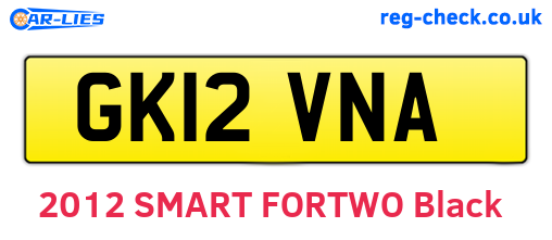 GK12VNA are the vehicle registration plates.