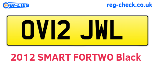 OV12JWL are the vehicle registration plates.