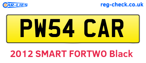 PW54CAR are the vehicle registration plates.