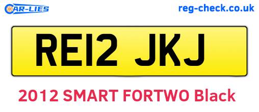 RE12JKJ are the vehicle registration plates.