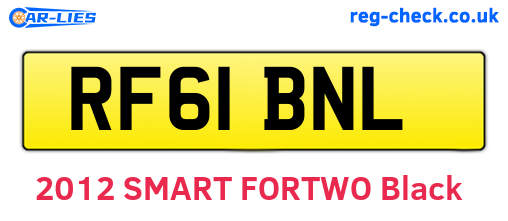 RF61BNL are the vehicle registration plates.