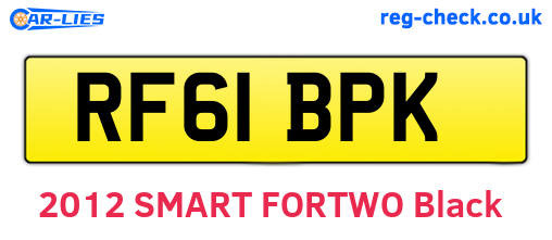 RF61BPK are the vehicle registration plates.