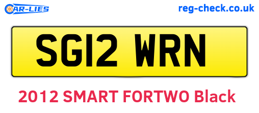 SG12WRN are the vehicle registration plates.