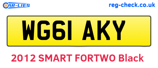WG61AKY are the vehicle registration plates.