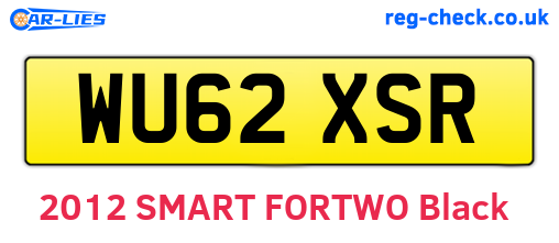 WU62XSR are the vehicle registration plates.