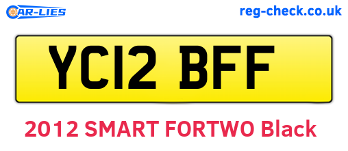 YC12BFF are the vehicle registration plates.