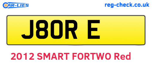 J8ORE are the vehicle registration plates.