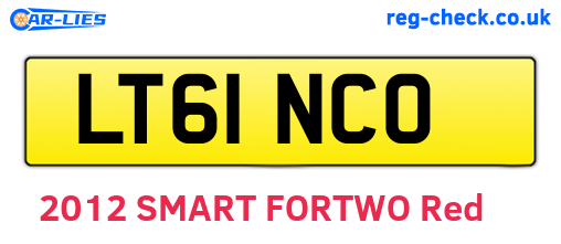 LT61NCO are the vehicle registration plates.