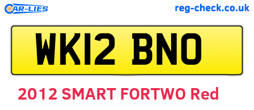 WK12BNO are the vehicle registration plates.