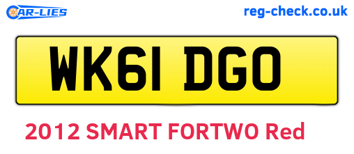 WK61DGO are the vehicle registration plates.