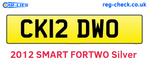 CK12DWO are the vehicle registration plates.