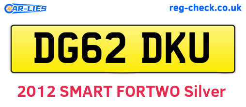 DG62DKU are the vehicle registration plates.