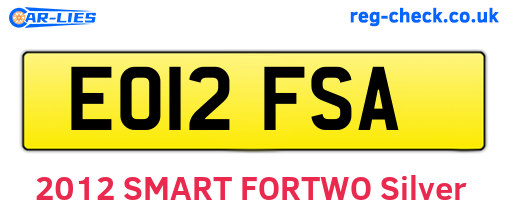 EO12FSA are the vehicle registration plates.
