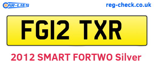 FG12TXR are the vehicle registration plates.