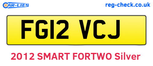 FG12VCJ are the vehicle registration plates.