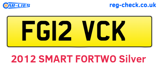 FG12VCK are the vehicle registration plates.