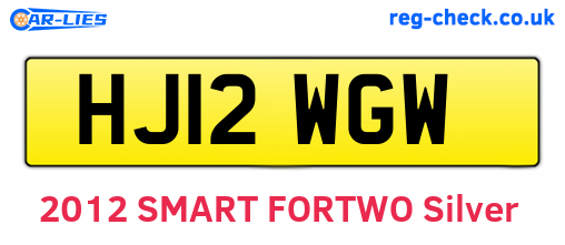 HJ12WGW are the vehicle registration plates.