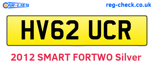 HV62UCR are the vehicle registration plates.