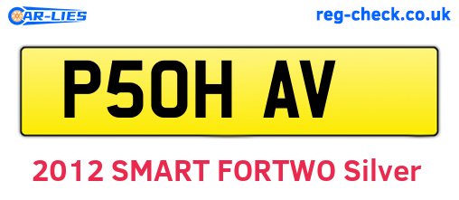 P50HAV are the vehicle registration plates.