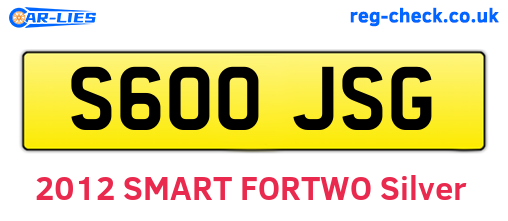 S600JSG are the vehicle registration plates.