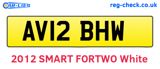 AV12BHW are the vehicle registration plates.