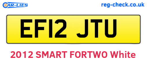 EF12JTU are the vehicle registration plates.