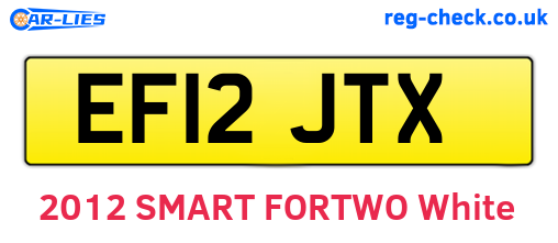EF12JTX are the vehicle registration plates.