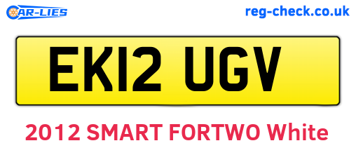 EK12UGV are the vehicle registration plates.