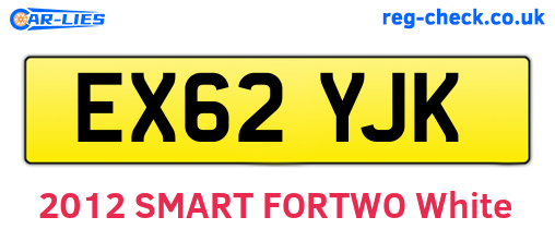 EX62YJK are the vehicle registration plates.