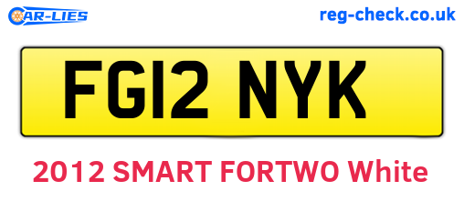 FG12NYK are the vehicle registration plates.