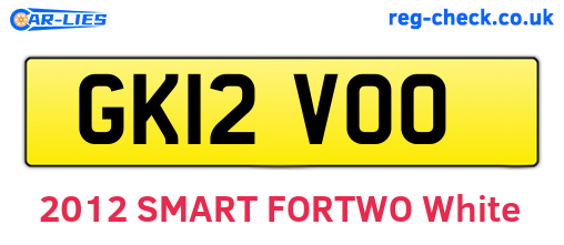 GK12VOO are the vehicle registration plates.
