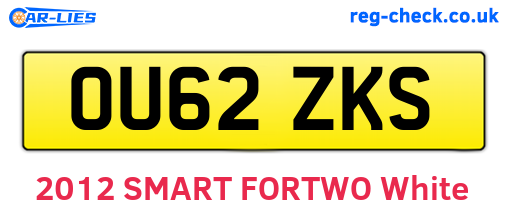 OU62ZKS are the vehicle registration plates.
