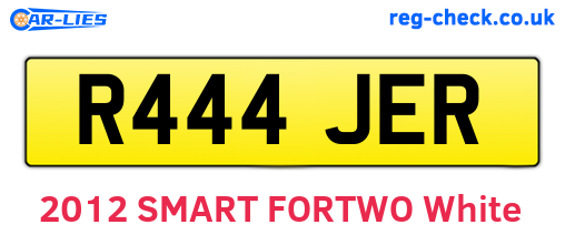 R444JER are the vehicle registration plates.