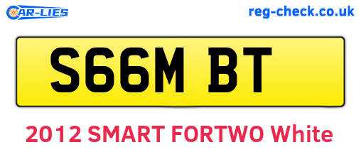 S66MBT are the vehicle registration plates.