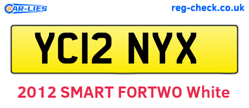 YC12NYX are the vehicle registration plates.
