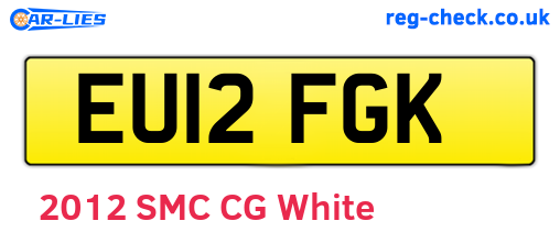 EU12FGK are the vehicle registration plates.
