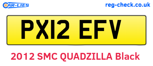 PX12EFV are the vehicle registration plates.