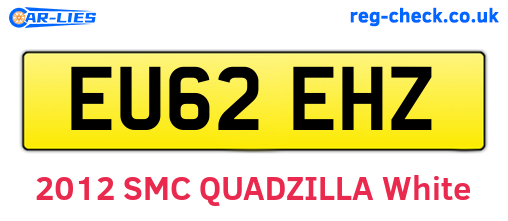 EU62EHZ are the vehicle registration plates.