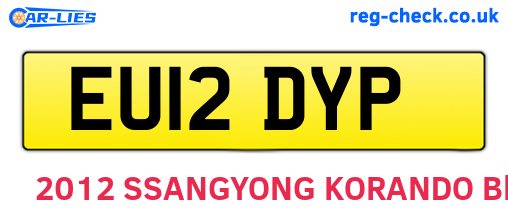 EU12DYP are the vehicle registration plates.
