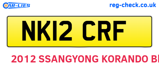 NK12CRF are the vehicle registration plates.