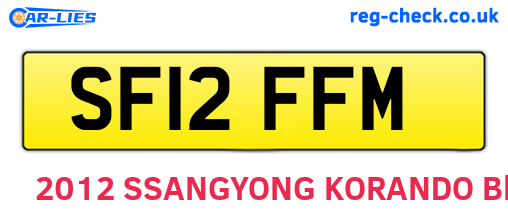 SF12FFM are the vehicle registration plates.