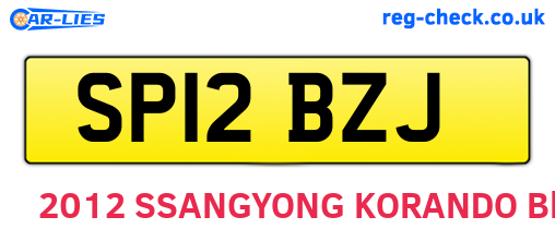 SP12BZJ are the vehicle registration plates.