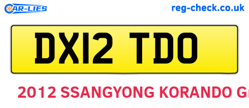 DX12TDO are the vehicle registration plates.