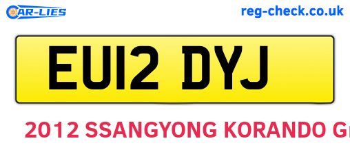 EU12DYJ are the vehicle registration plates.
