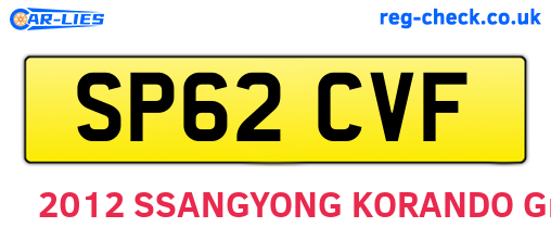 SP62CVF are the vehicle registration plates.