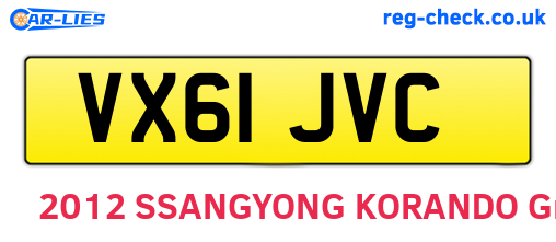 VX61JVC are the vehicle registration plates.