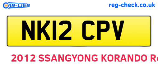 NK12CPV are the vehicle registration plates.